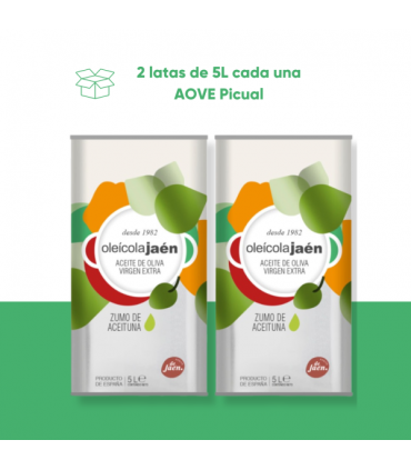 Aceite de Oliva Virgen Extra Picual – Gama Familiar - 2 Latas de 5 litros - Oleícola Jaén