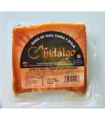 El Hidalgo - Cuña de queso en aceite de oliva al PX - Mezcla: vaca, cabra y oveja - 275 gramos aproximadamente