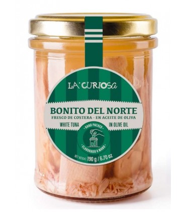 LA CURIOSA - BONITO DEL NORTE EN ACEITE DE OLIVA FRESCO DE COSTERA - 190 gramos